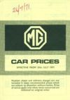 MG Car Price 1971