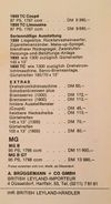 MGB Preisliste 1972